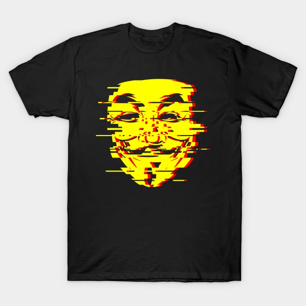 Anon Glitch Yellow T-Shirt by Starquake